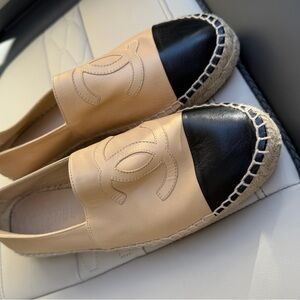 Authentic Chanel espadrilles size 8.5 fits size 8. Only been work 2 times.